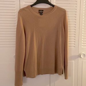Halogen Crewneck Cashmere Sweater in Camel, size XL.
